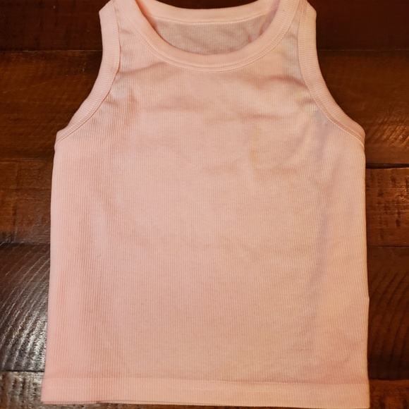 Pink Racerback Crop Tank Top Ribbed NEW - Picture 3 of 4